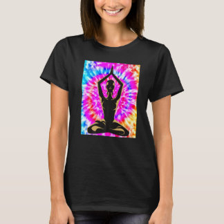 Yoga Namaste Moon Tie Die Buddha Pose   T-Shirt