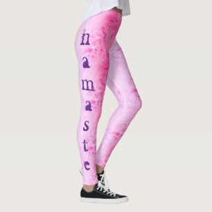 Yoga Namaste Pink Purple Chic Modern Template Leggings