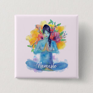 Yoga Namaste Watercolor Pin