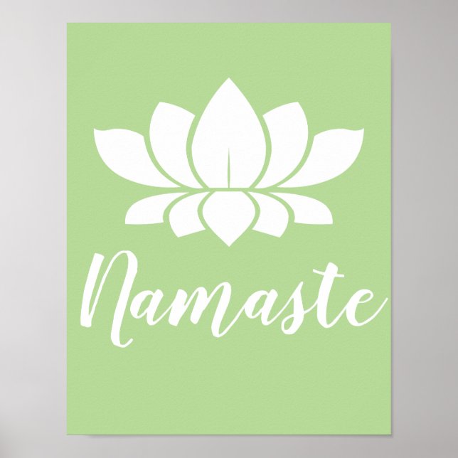 Yoga Namaste White Lotus Flower Poster (Front)