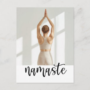 Yoga Namaste Woman posing yoga  Postcard