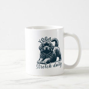 Yoga Newfoundland Dog Funny Stretch Daily Motivati Coffee Mug