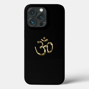Yoga, Om Aum Icon, Hinduism Symbol, gold black iPhone 13 Pro Case