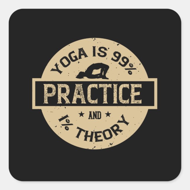 Yoga, Om, Fear, Workout, Meditation, Teacher, Square Sticker (Front)