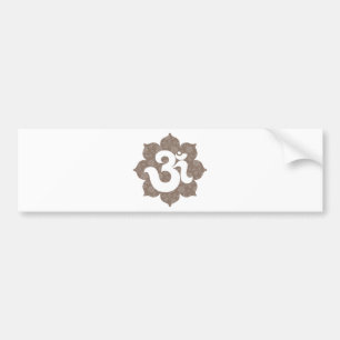 Yoga Om in Lotus brown grey Bumper Sticker