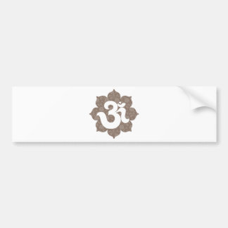 Yoga Om in Lotus brown grey Bumper Sticker
