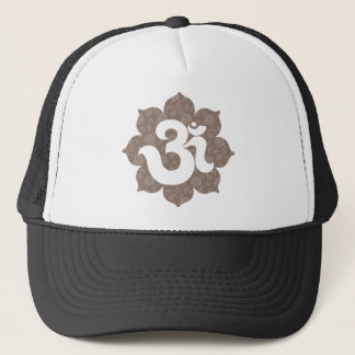 Yoga Om in Lotus brown grey Trucker Hat