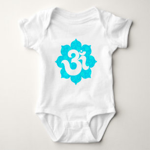 Yoga Om in Lotus light blue Baby Bodysuit