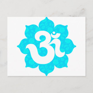 Yoga Om in Lotus light blue Postcard