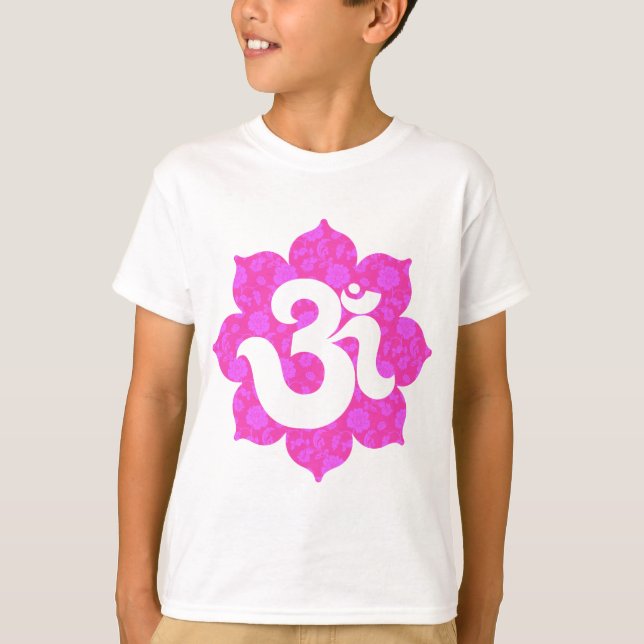 Yoga Om in Lotus pink T-Shirt (Front)
