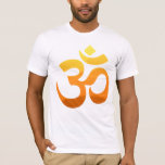 Yoga Om Mantra Gold Sun Front Design Men's White T-Shirt<br><div class="desc">Front Design Yoga Om Mantra Gold Sun Meditation Yellow Orange Inspirational Fitness Symbol Asana Relax Sunrise Elegant Template Men's Bella Canvas Basic White T-Shirt.</div>