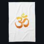 Yoga Om Mantra Gold Sun Meditation Yellow Orange Tea Towel<br><div class="desc">Yoga Om Mantra Gold Sun Meditation Yellow Orange Inspirational Fitness Symbol Elegant Asana Relax Sunrise Kitchen Towel.</div>