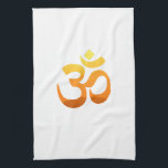 Yoga Om Mantra Gold Sun Meditation Yellow Orange Tea Towel<br><div class="desc">Yoga Om Mantra Gold Sun Meditation Yellow Orange Inspirational Fitness Symbol Elegant Asana Relax Sunrise Kitchen Towel.</div>