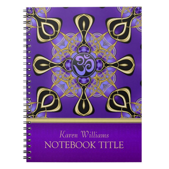 Yoga Om Purple Eastern Inspirations Notebook (Front)