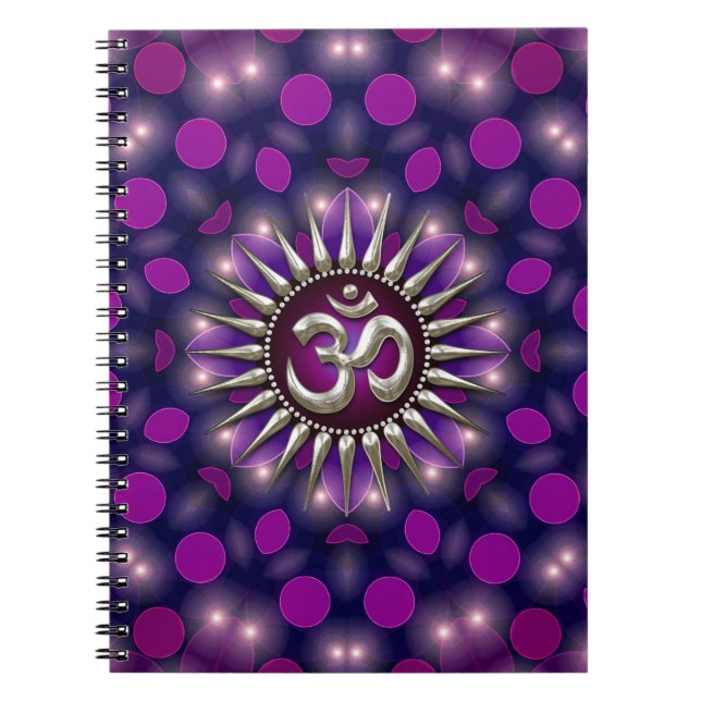 Yoga Om Purple Healing Energy Notebook (Front)
