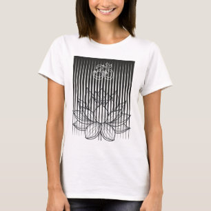 Yoga, Om Symbol And Lotus Flower  T-Shirt