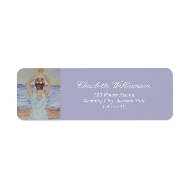 Yoga on the Beach address Return Address Label (Front)