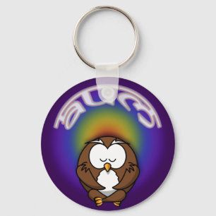 yoga owl key ring