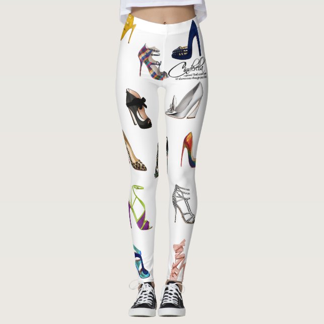 Yoga Pants Leggings Stretch Pants Cinderella Shoes (Front)