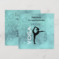 Yoga Party with Yoga Pose on Lotus Background