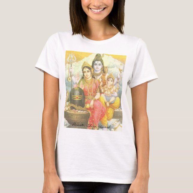 Yoga Parvati, Shiva, Ganesh T-Shirt (Front)