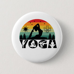 Yoga - Peace, Love & Light  6 Cm Round Badge