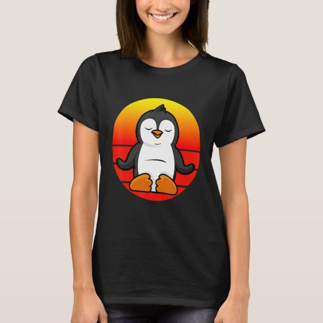 Yoga Penguin Meditation Yoga For Children And Pare T-Shirt (Front)