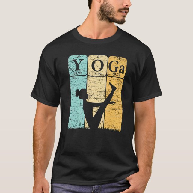 Yoga Periodic Table Elements Zen Meditation Nerd Y T-Shirt (Front)