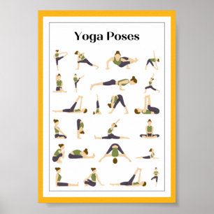 Yoga Pick a Pose Brain Break Poster (Yellow)