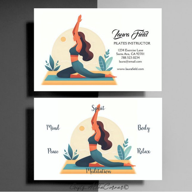 Yoga Pilates Instructor Business Card (Creator Uploaded)