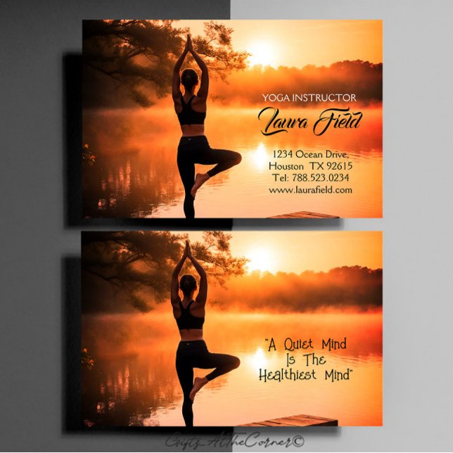 Yoga Pilates Instructor Nature Business Card (Creator Uploaded)