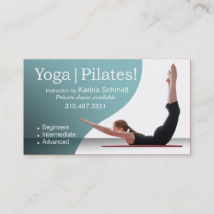 "Yoga   Pilates!" Pilates Instruction, Yoga Class Business Card