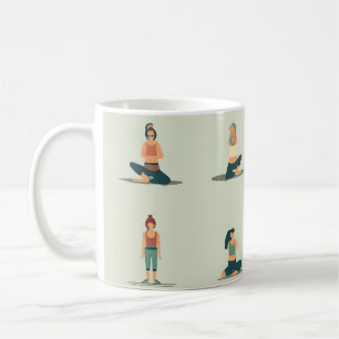 Yoga, pilates, themed coffee mug