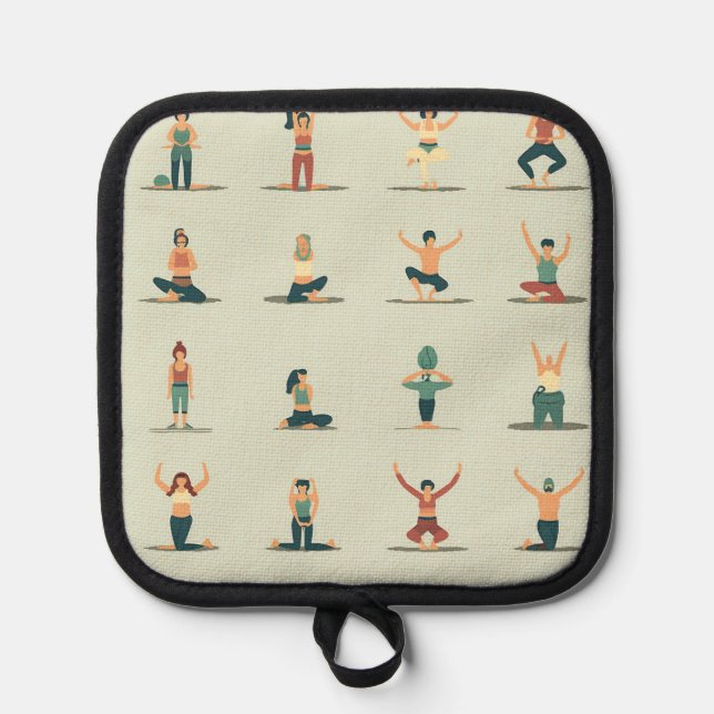 Yoga, pilates, themed pot holder (Front)