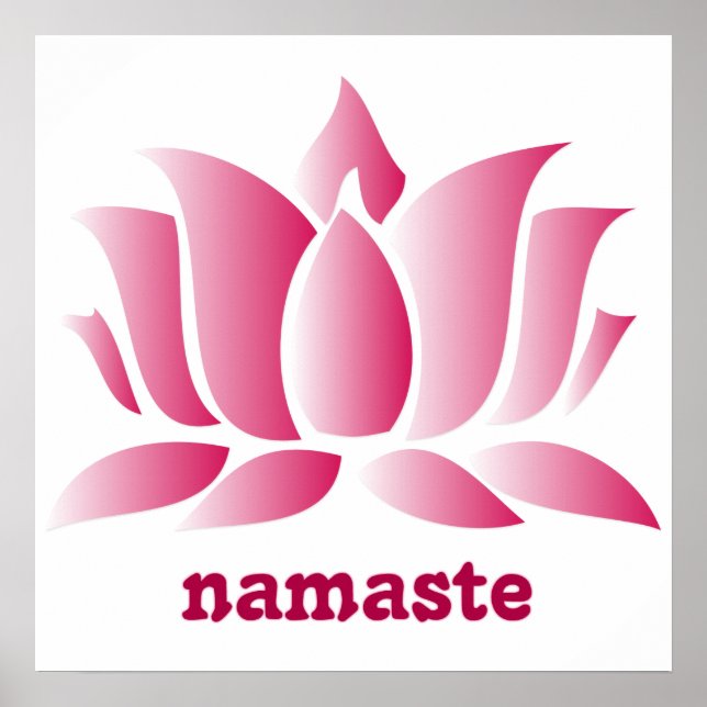 yoga pink lotus namaste poster (Front)