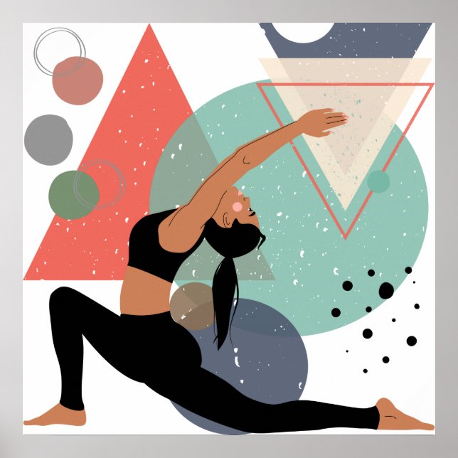 Yoga Pose Abstract Art Print (Front)