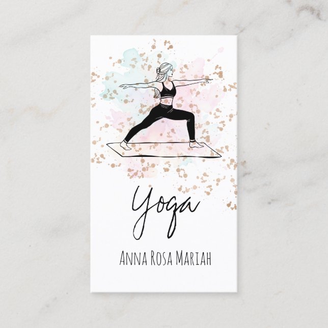 *~*  Yoga Pose AP33 Rainbow Spiritual Chakra Business Card (Front)