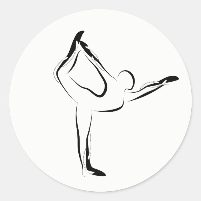 Yoga pose classic round sticker (Front)