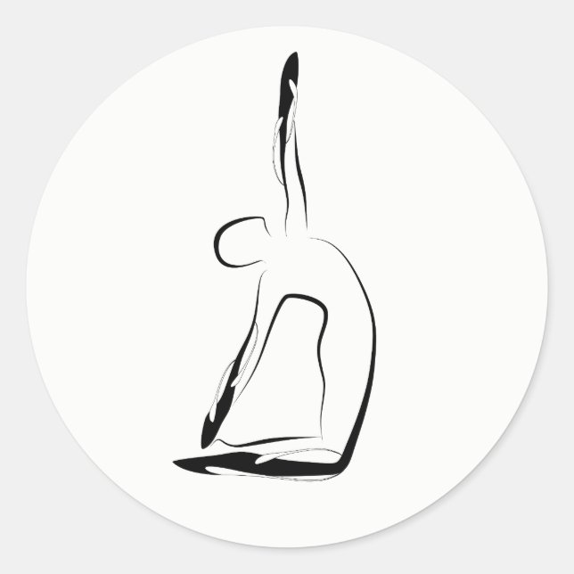 Yoga pose classic round sticker (Front)