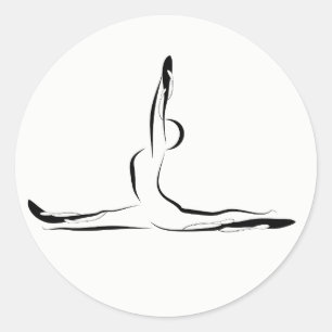 Yoga pose classic round sticker