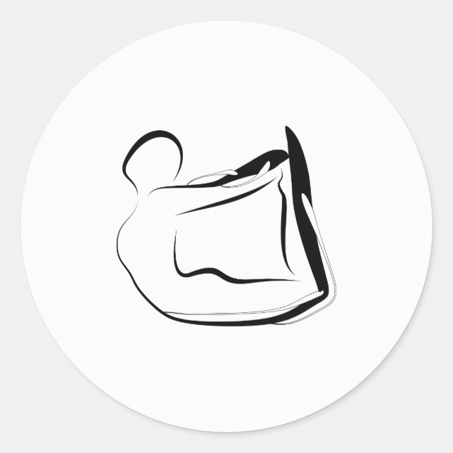 Yoga pose classic round sticker (Front)