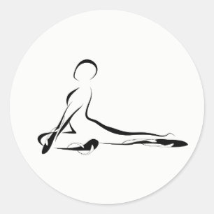 Yoga pose classic round sticker