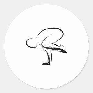 Yoga pose classic round sticker
