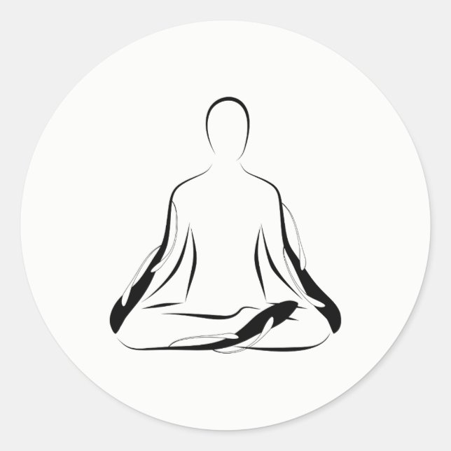 Yoga pose classic round sticker (Front)