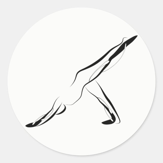 Yoga pose classic round sticker (Front)