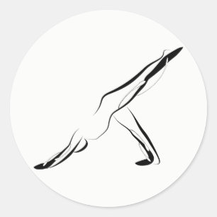 Yoga pose classic round sticker