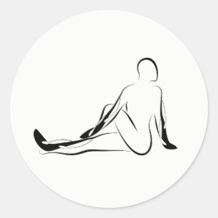 Yoga pose classic round sticker