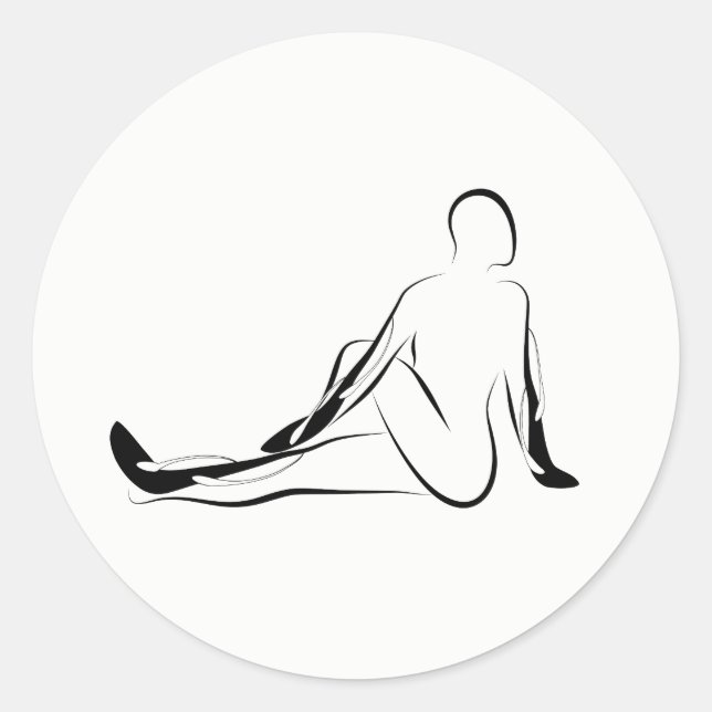 Yoga pose classic round sticker (Front)