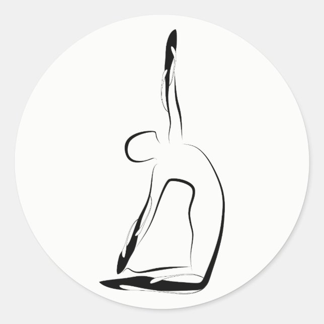 Yoga pose classic round sticker (Front)