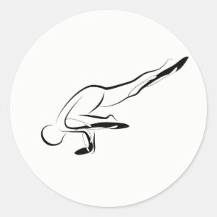 Yoga pose classic round sticker